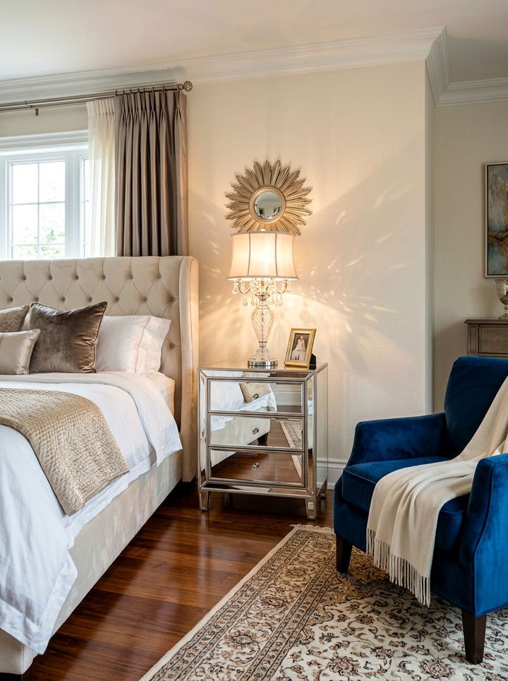 Slim Mirrored Cabinet - 30 bedroom narrow nightstands