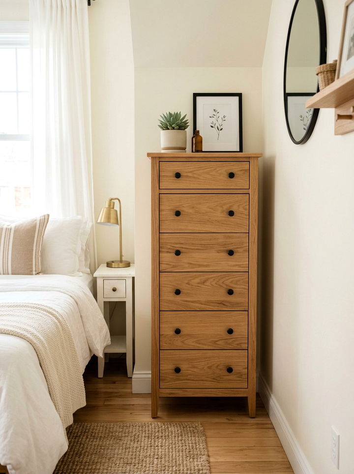 Slim Tall Dresser - 30 bedroom compact furniture ideas