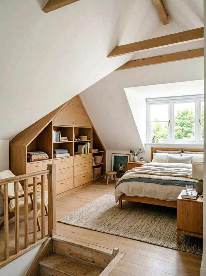 Sloped Ceiling Storage - 30 bedroom concealed storage ideas