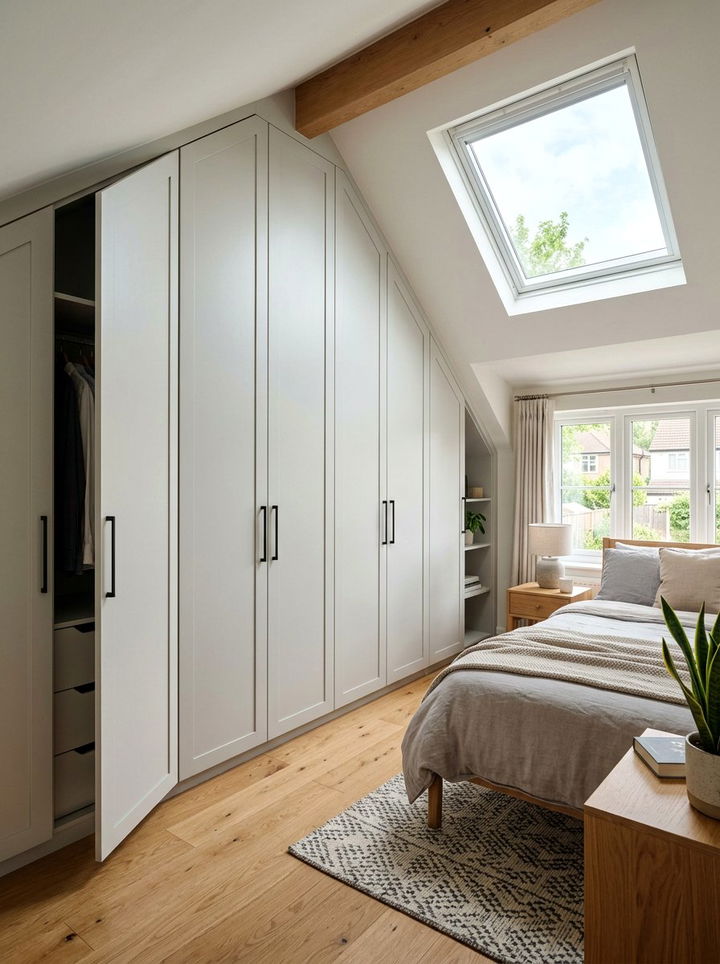 Sloped Ceiling Wardrobe - 30 bedroom built-in storage ideas