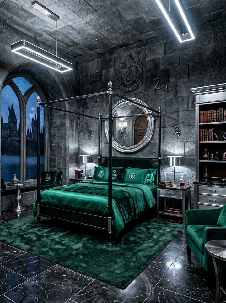 Slytherin Bedroom - 30 Harry Potter bedroom ideas