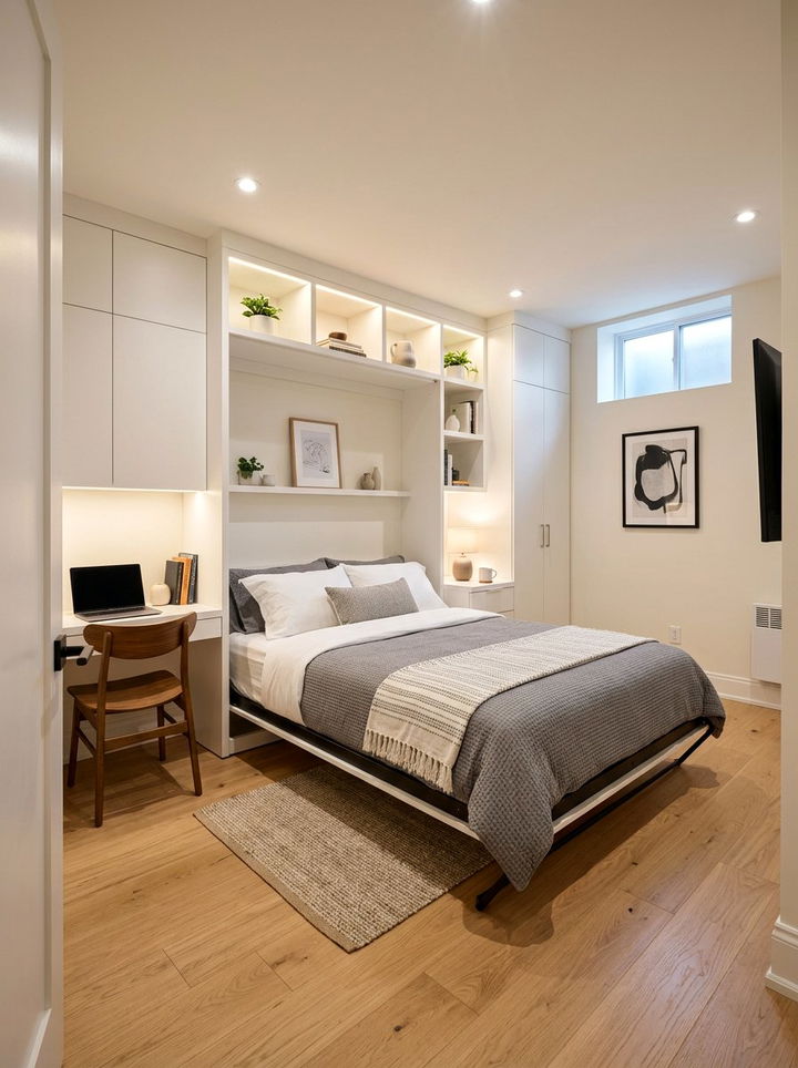 Small Basement Bedroom Murphy Bed - 30 basement bedroom ideas