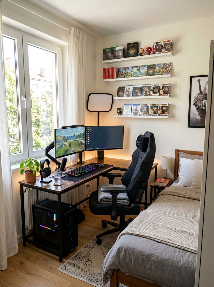 Small Bedroom Corner Gaming - 30 streaming setup bedroom ideas