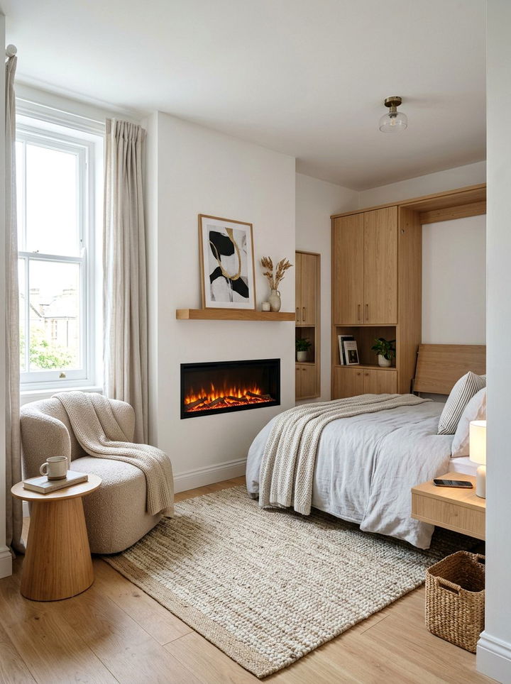 30 Cozy Bedroom Electric Fireplace Ideas for a Relaxing Vibe