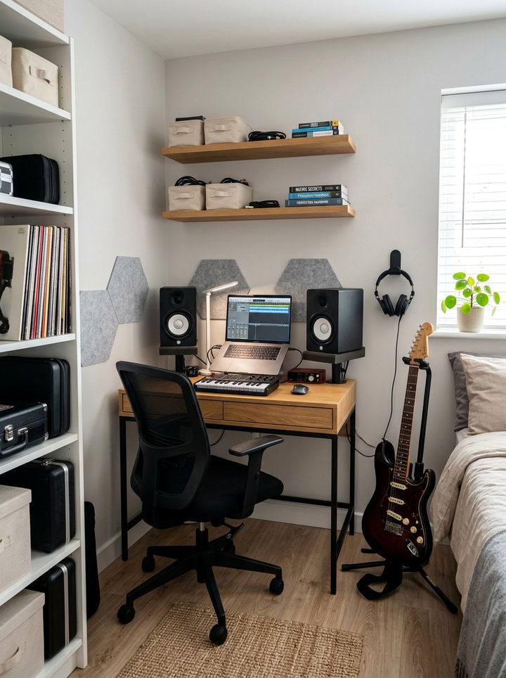 Small Bedroom Music Studio - 30 guitar bedroom ideas