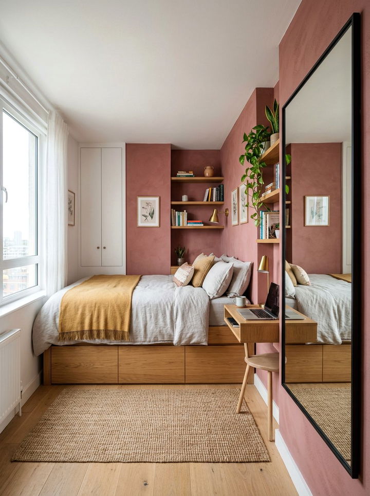 Small Bedroom With Dusty Rose Wall - 30 dusty rose accent wall bedroom