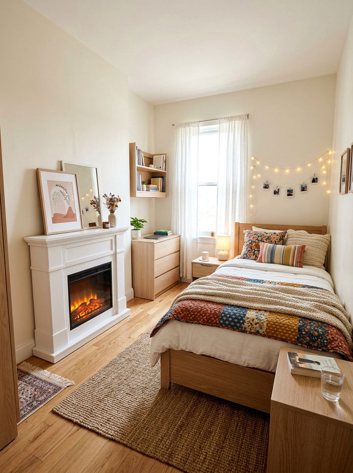 Small Bedroom With Electric Fireplace - 30 bedroom with fireplace ideas