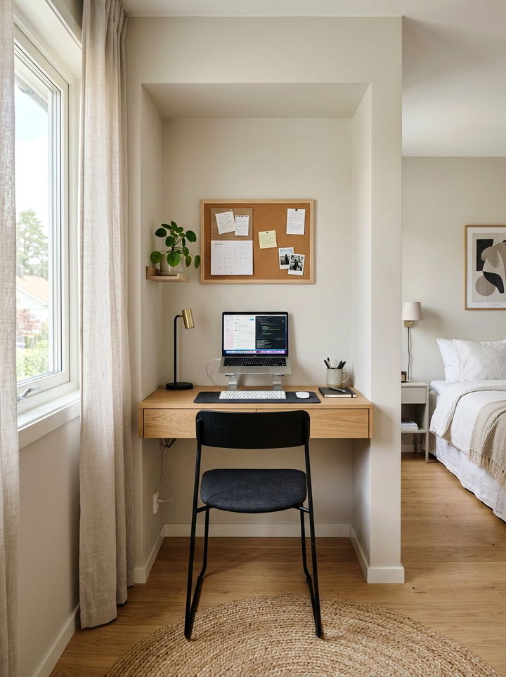 Small Bedroom Workstation - 30 bedroom alcove ideas