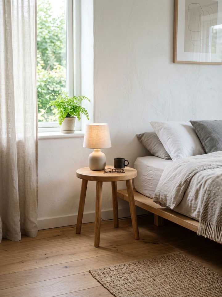 Small Bedside Stool - 30 bedroom compact furniture ideas