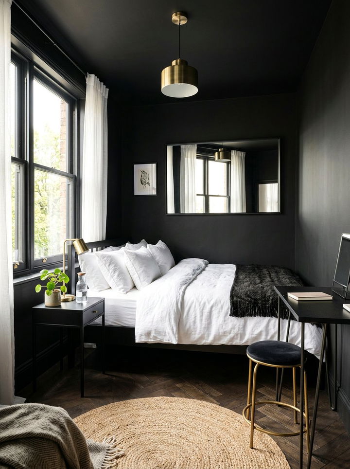 Small Black Bedroom - 30 black bedroom decor ideas