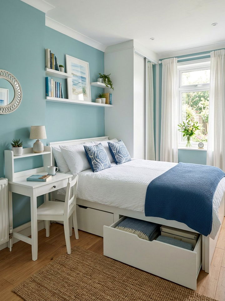 Small Blue Guest Bedroom - 30 ocean blue bedroom ideas