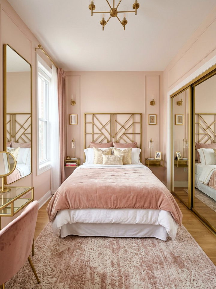 Small Blush Gold Bedroom - 30 blush and gold bedroom ideas