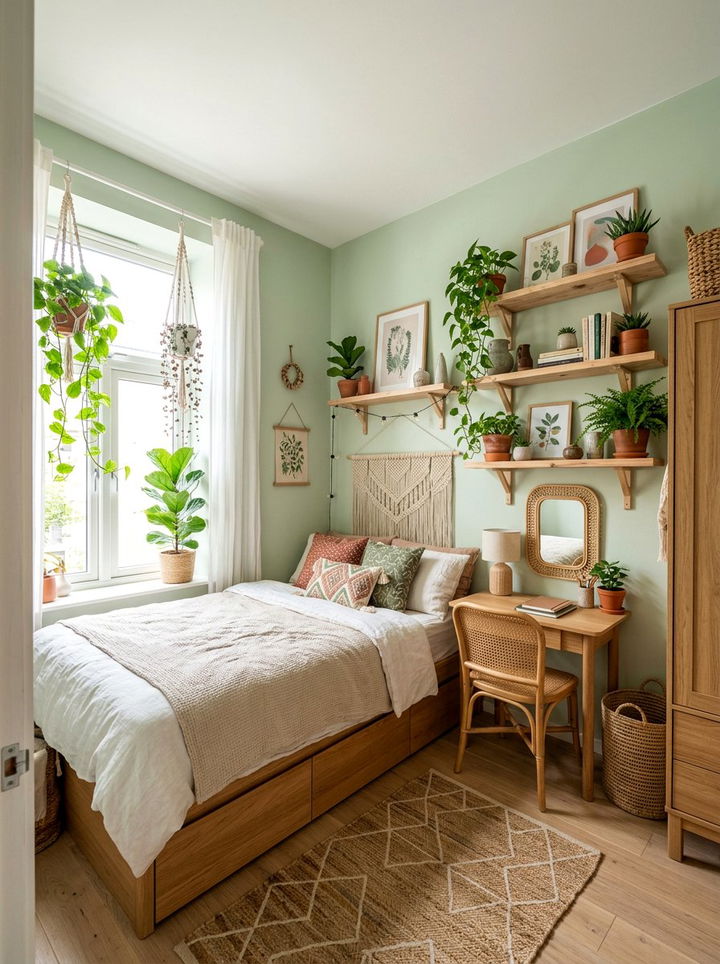 Small Boho Bedroom - 30 bohemian green bedroom ideas