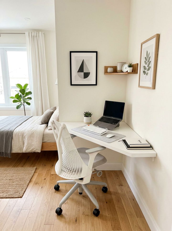 Small Corner Desk - 30 bedroom office combo ideas