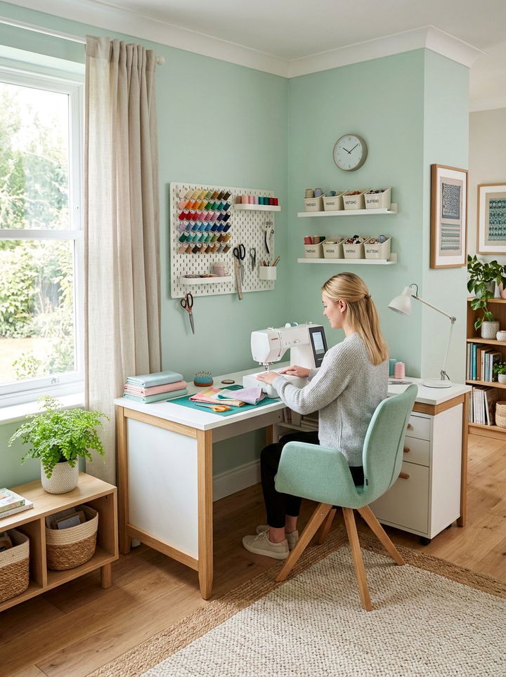 Small Corner Sewing Table - 30 bedroom sewing nook ideas
