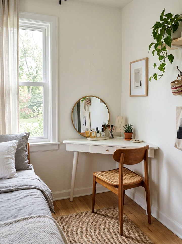 Small Corner Vanity - 30 bedroom multi-functional ideas