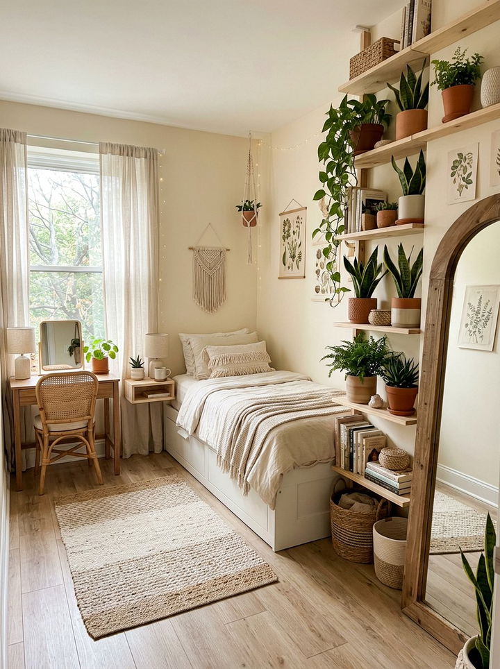 Small Cream Bohemian Bedroom - 30 bohemian cream bedroom ideas