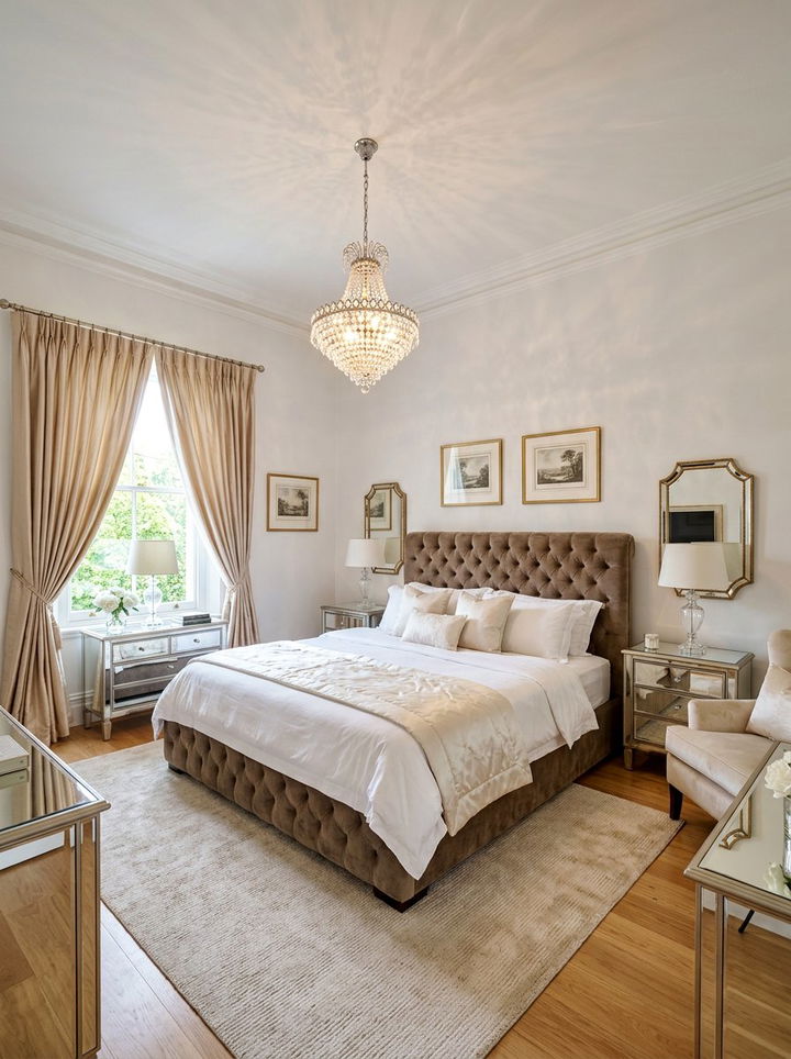 Small Crystal Chandelier - 30 bedroom ambient lighting ideas