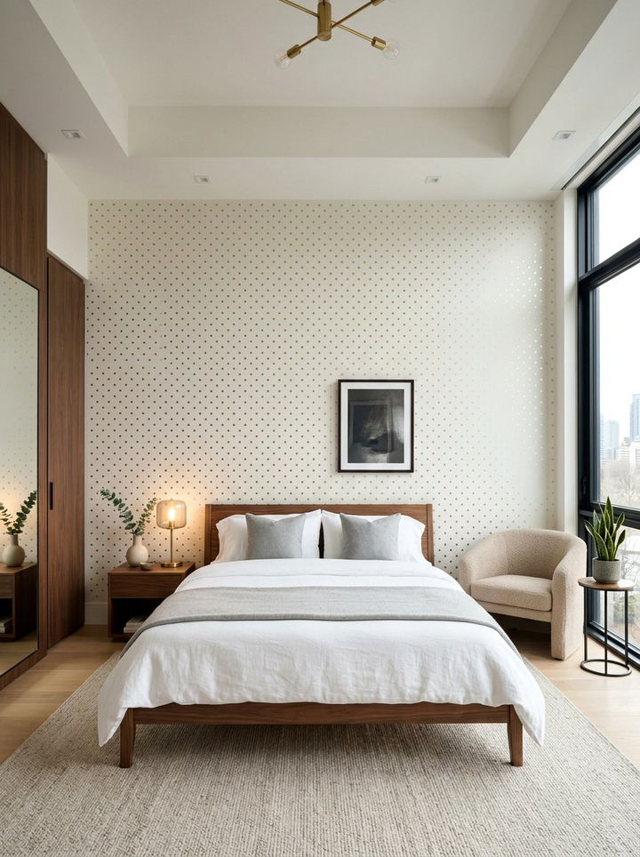 Small Gold Polka Dot Wall - 30 bedroom polka dot walls