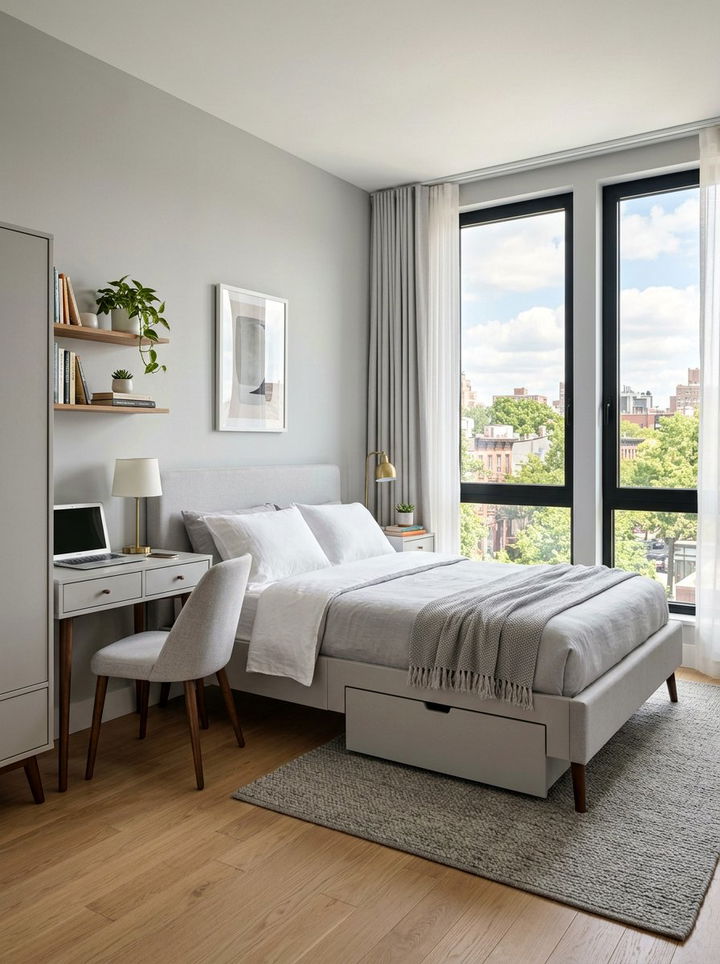 Small Gray Studio Bedroom - 30 gray bedroom furniture ideas