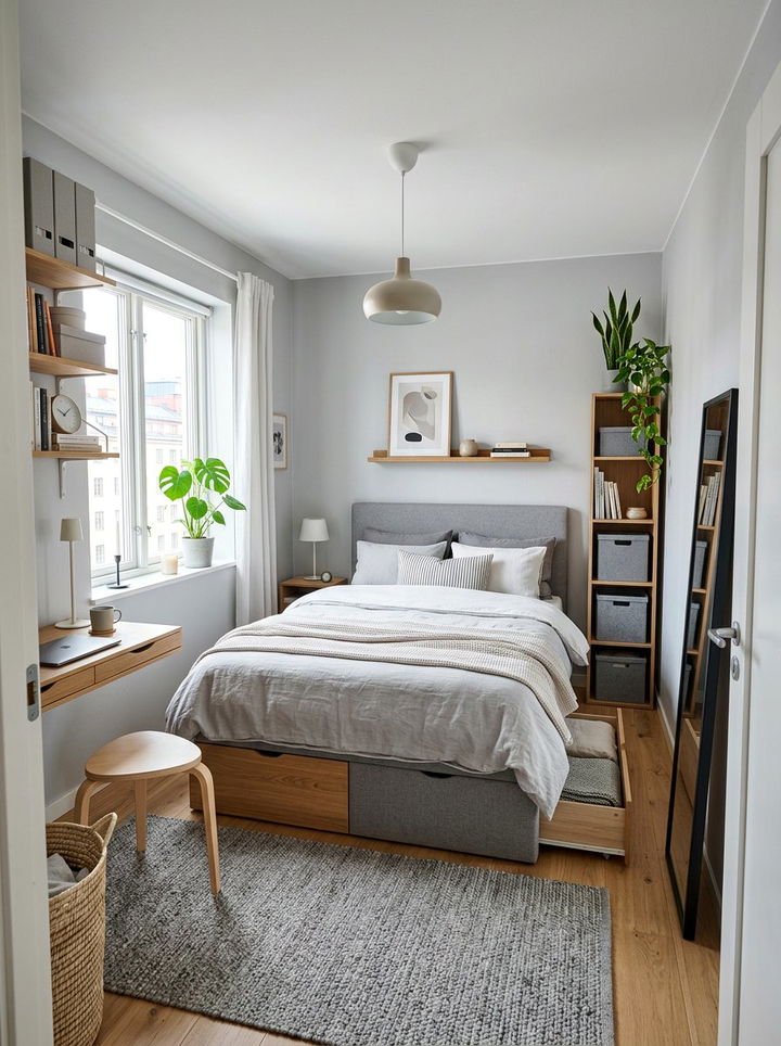 Small Grey Bedroom - 30 scandinavian grey bedroom ideas