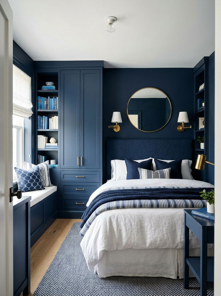 Small Navy Bedroom - 30 navy blue bedroom ideas