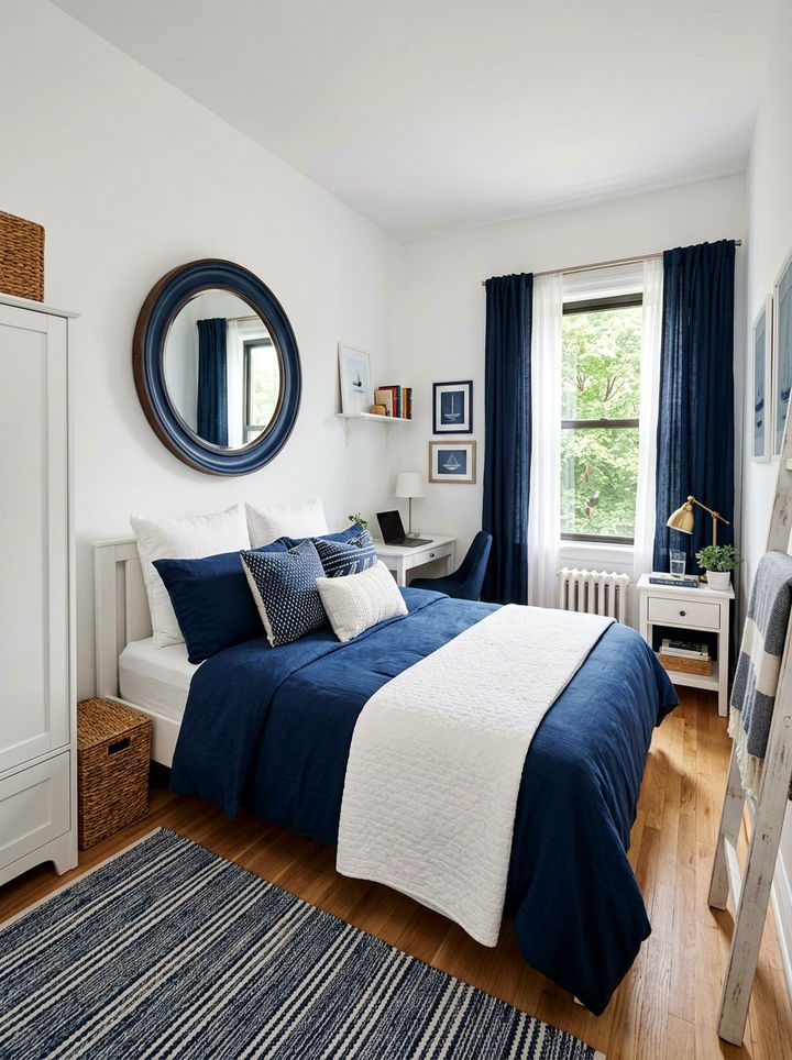 Small Navy White Bedroom - 30 navy and white bedroom ideas