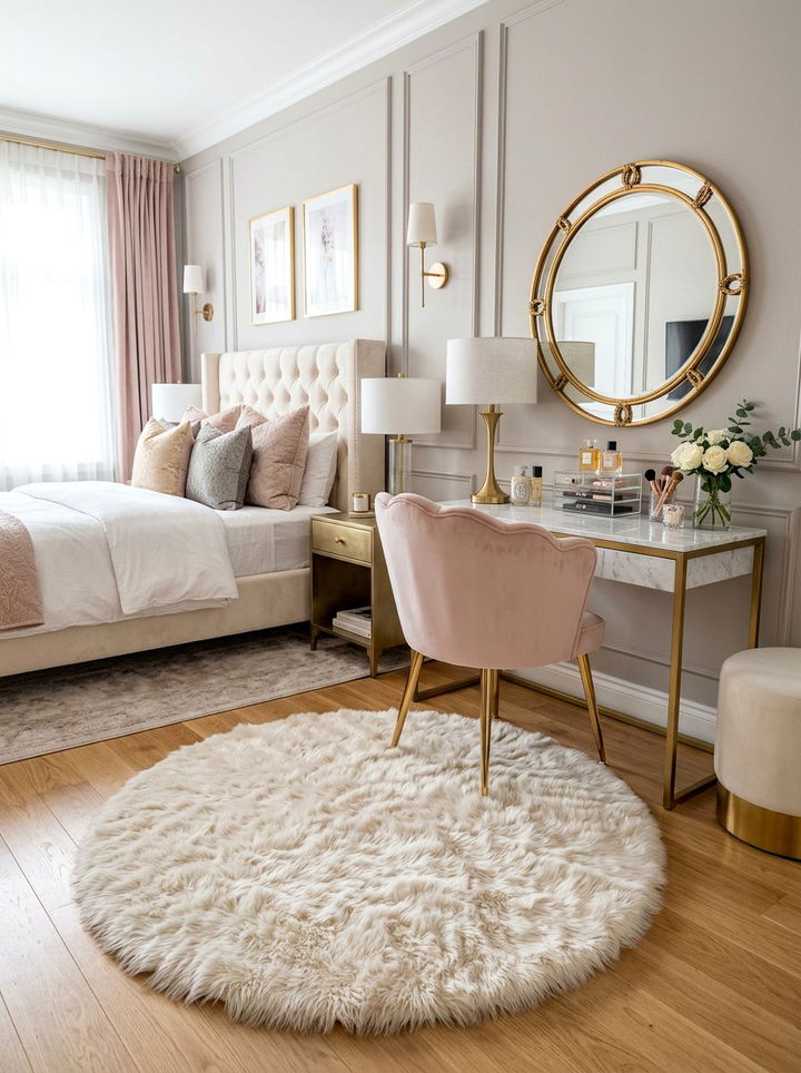 Small Round Faux Fur Rug - 30 bedroom round rugs