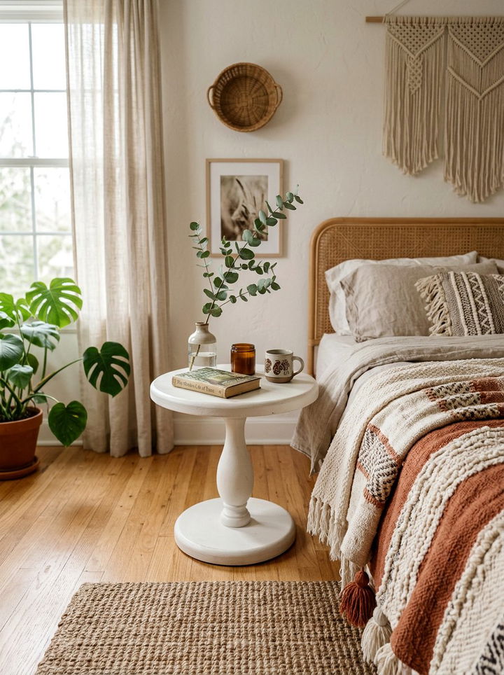 Small Round Pedestal - 30 bedroom narrow nightstands