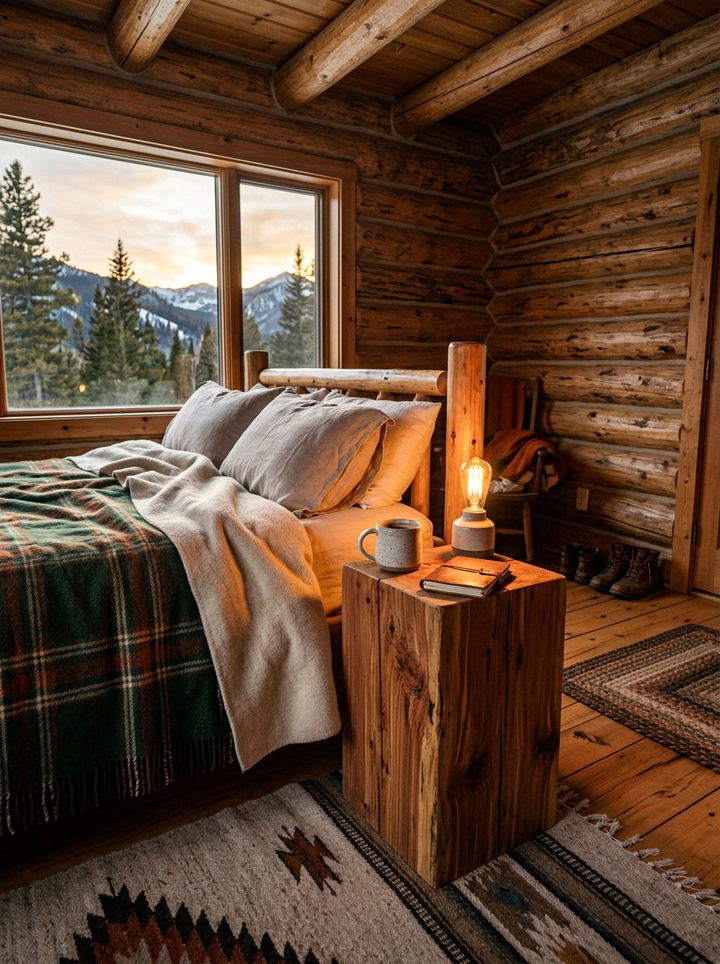 Small Rustic Wood Block - 30 bedroom narrow nightstands