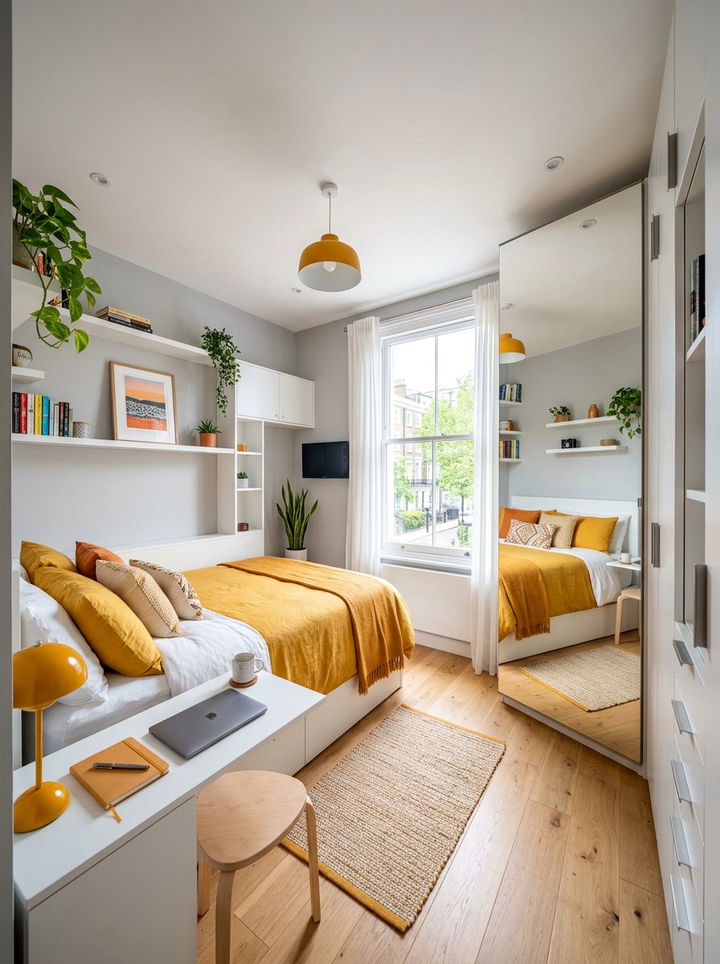 Small Saffron Studio Bedroom - 30 saffron bedroom ideas