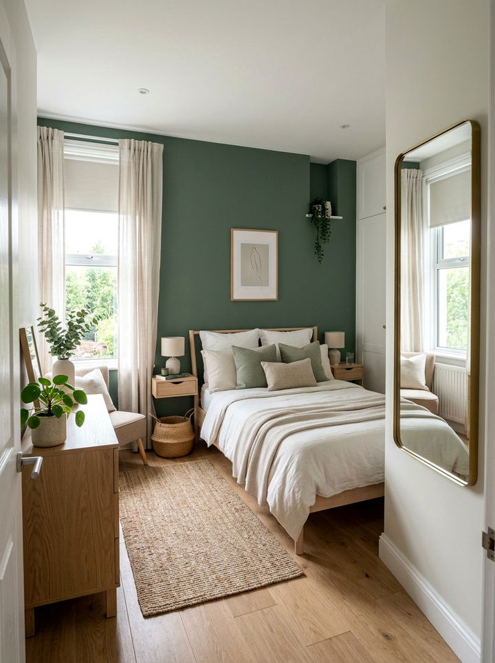 Small Sage Green Bedroom - 30 sage green accent wall bedroom