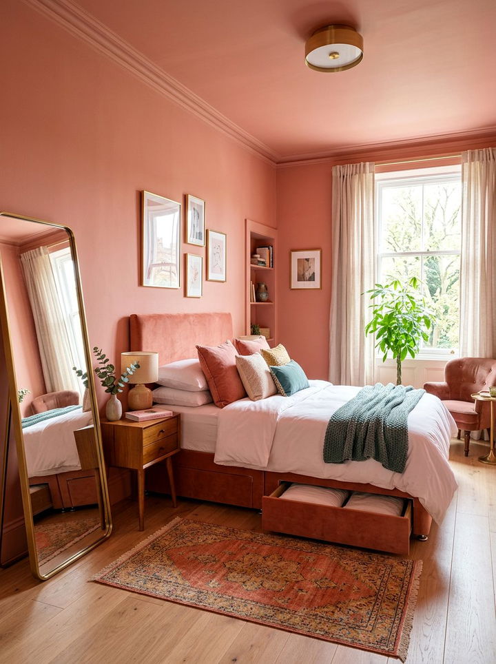 Small Salmon Pink Bedroom - 30 salmon pink bedroom ideas