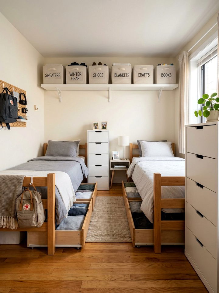 Small Shared Bedroom Storage - 30 siblings bedroom ideas