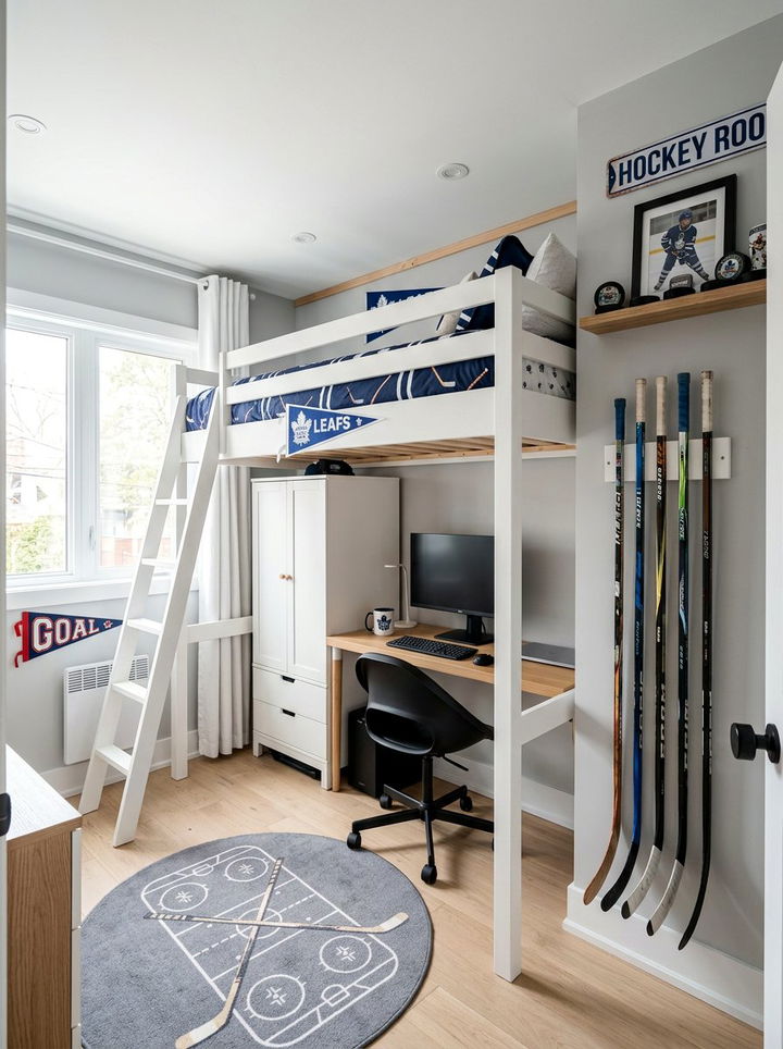 Small Space Hockey Bedroom - 30 hockey bedroom ideas