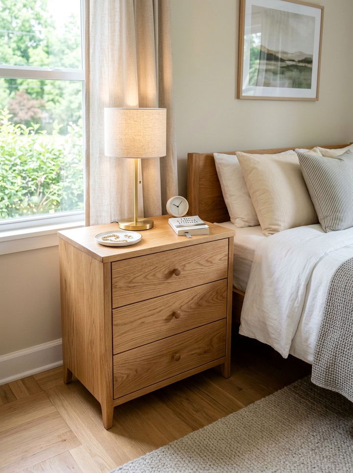 Small Three Drawer Oak Dresser - 30 bedroom wood dressers