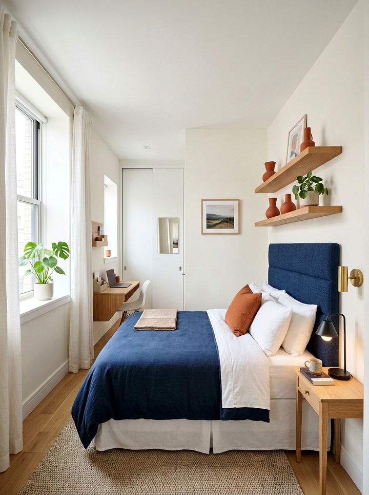 Small bedroom navy and burnt orange decor - 30 burnt orange and navy bedroom ideas