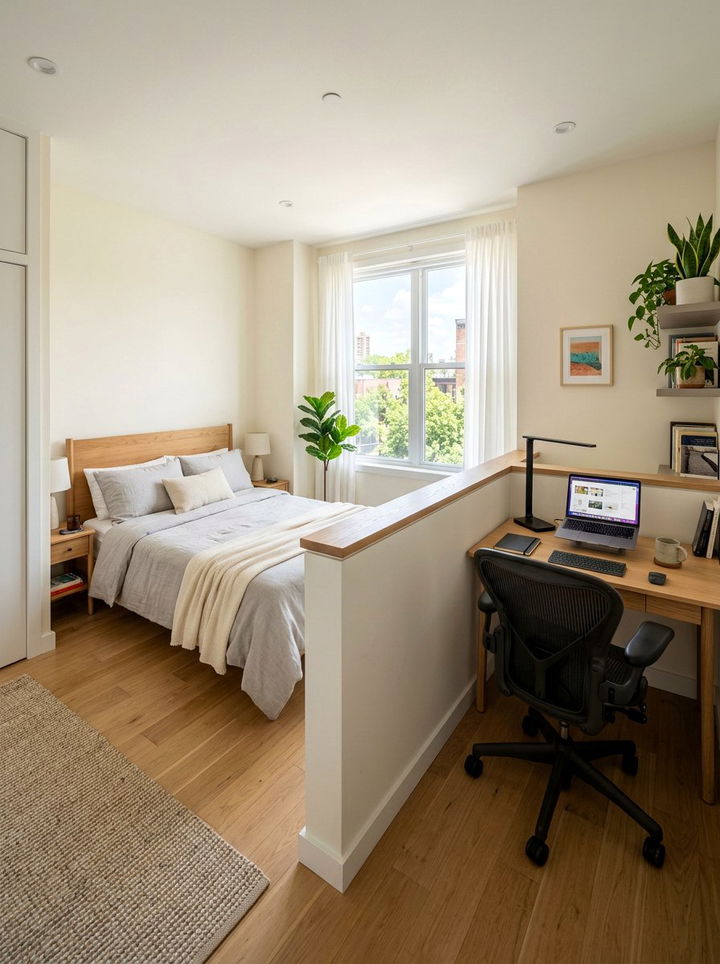 Small bedroom pony wall for home office - 30 bedroom pony wall ideas