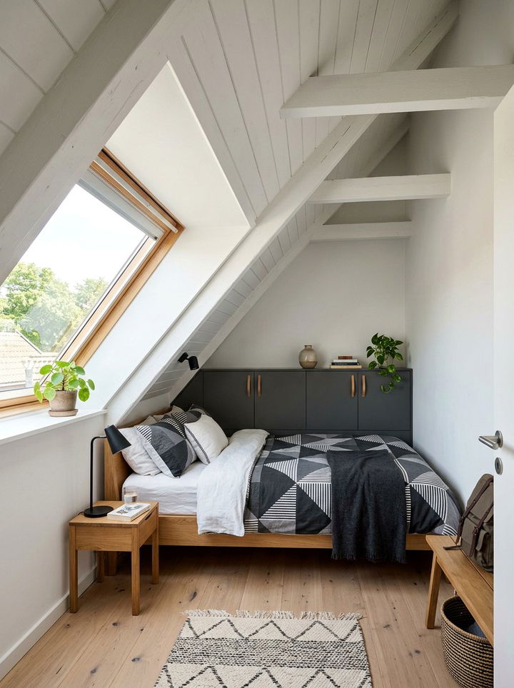 Small bedroom sloped walls - 30 oddly shaped bedroom ideas