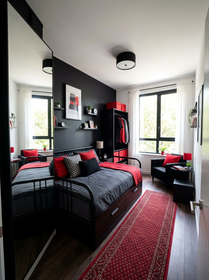 Small black and red bedroom - 30 black and red bedroom color combo