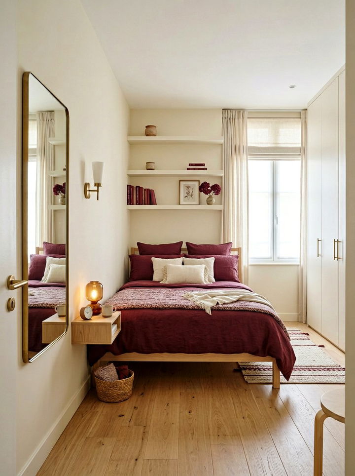 Small burgundy bedroom - 30 burgundy and cream bedroom ideas