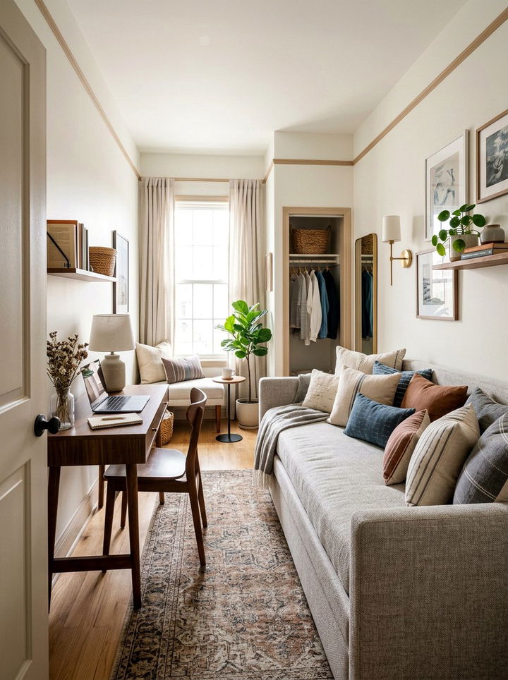 Small guest room floor plan with daybed - 30 bedroom floor plan ideas