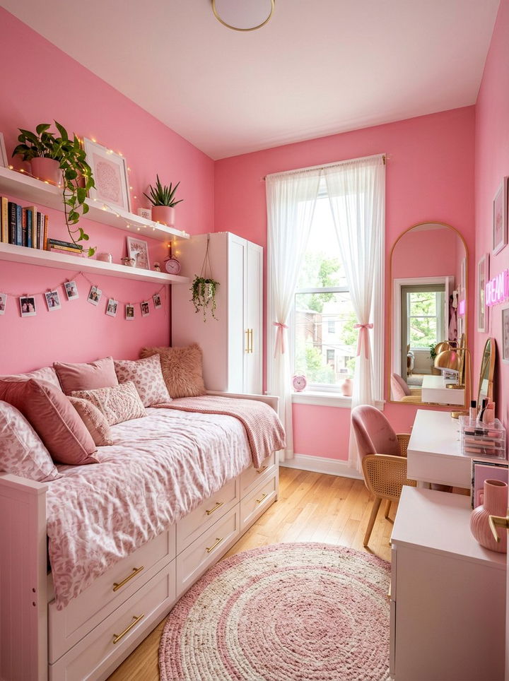 Small pink bedroom - 30 bubblegum pink bedroom ideas