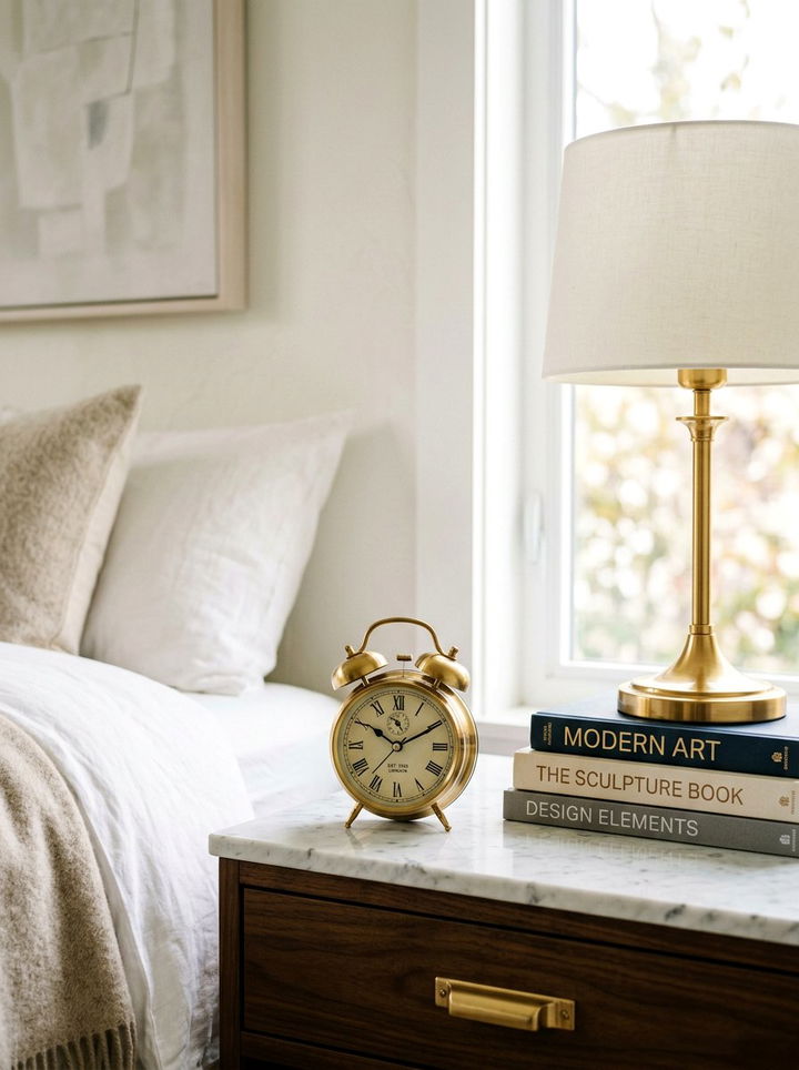 Small round brass alarm clock - 30 bedroom alarm clocks