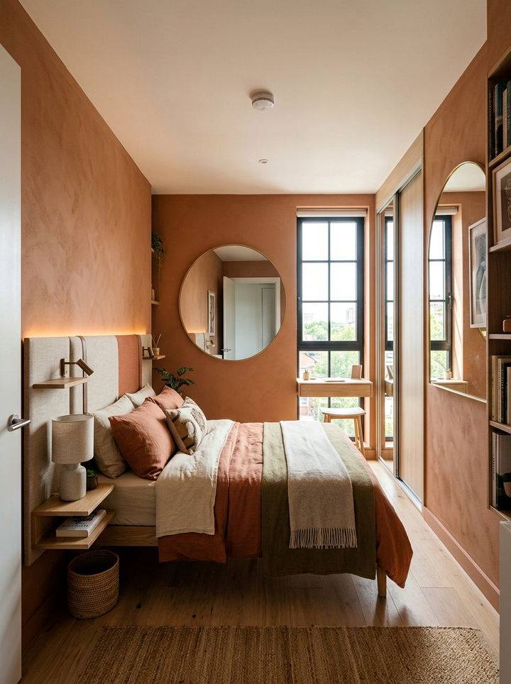 Small terracotta bedroom layout - 30 bedroom terracotta walls