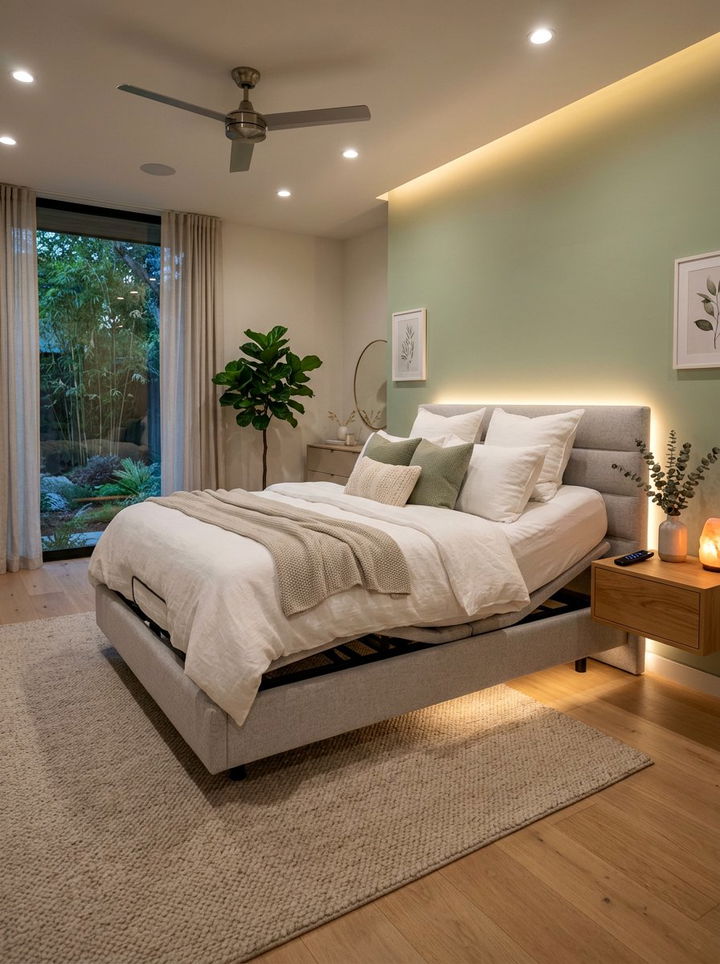 Smart Adjustable Bed With Massager - 30 bedroom adjustable beds