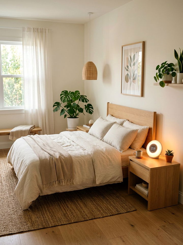 Smart Bedside Alarm Clock With Sunrise Light - 30 bedroom clock ideas