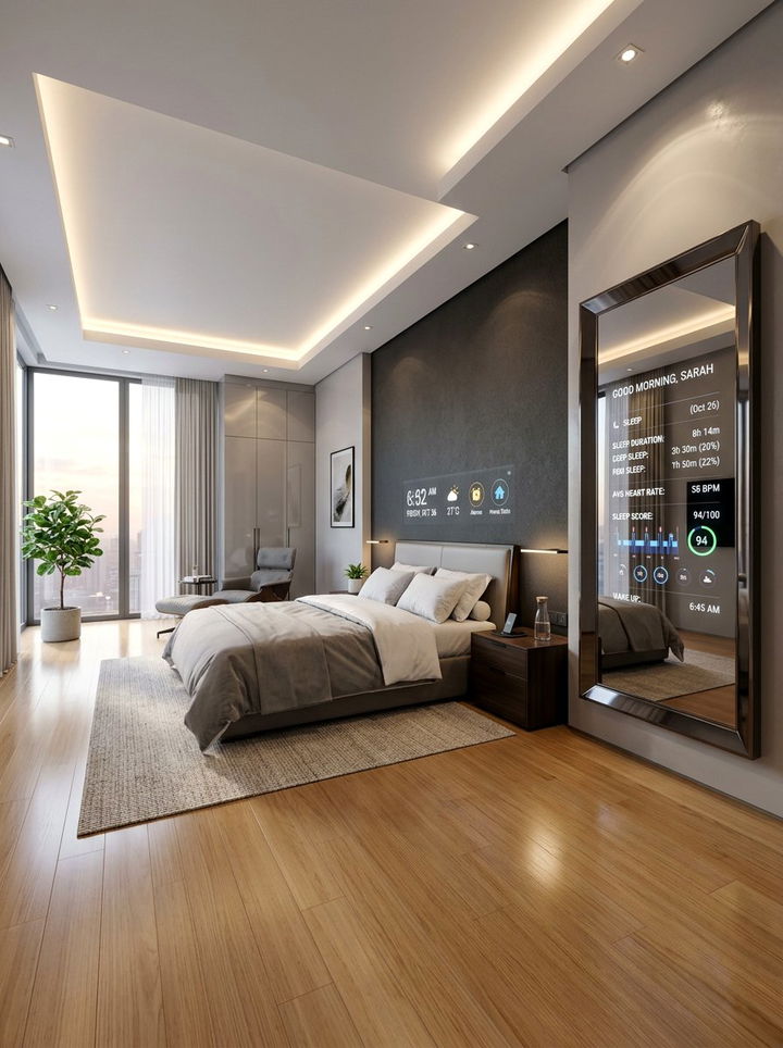 Smart Mirror Sleep Data Display - 30 bedroom sleep trackers