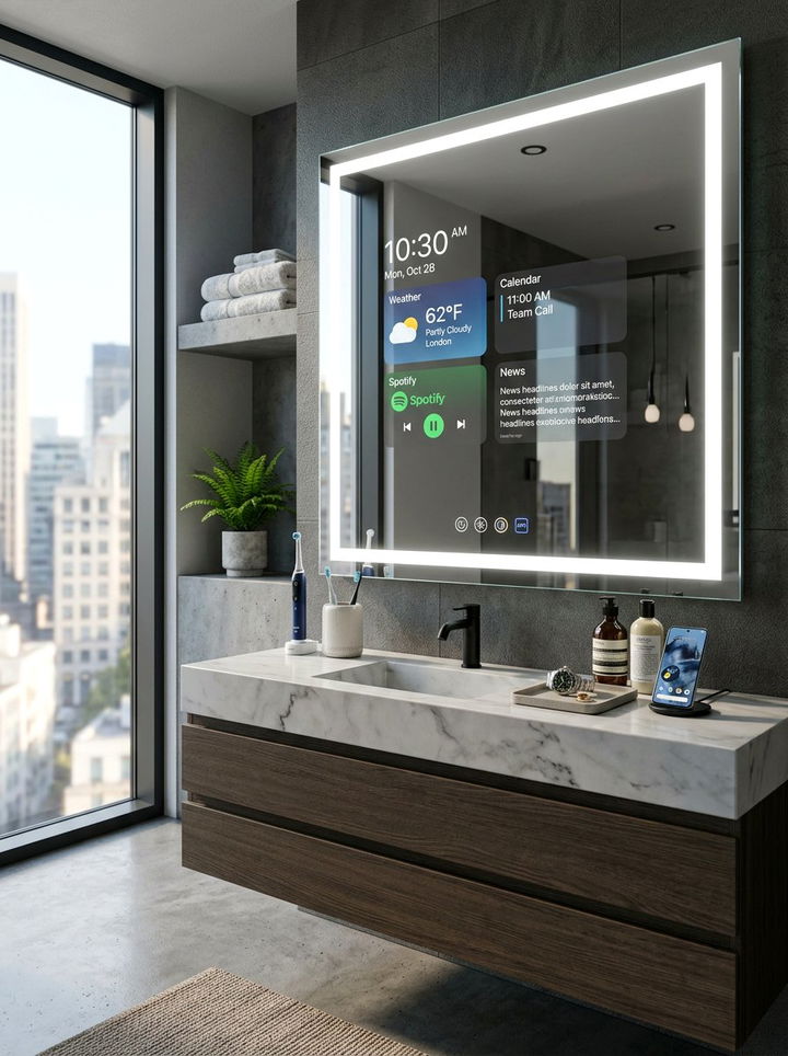 Smart Touch Mirror - 30 bedroom vanity mirrors