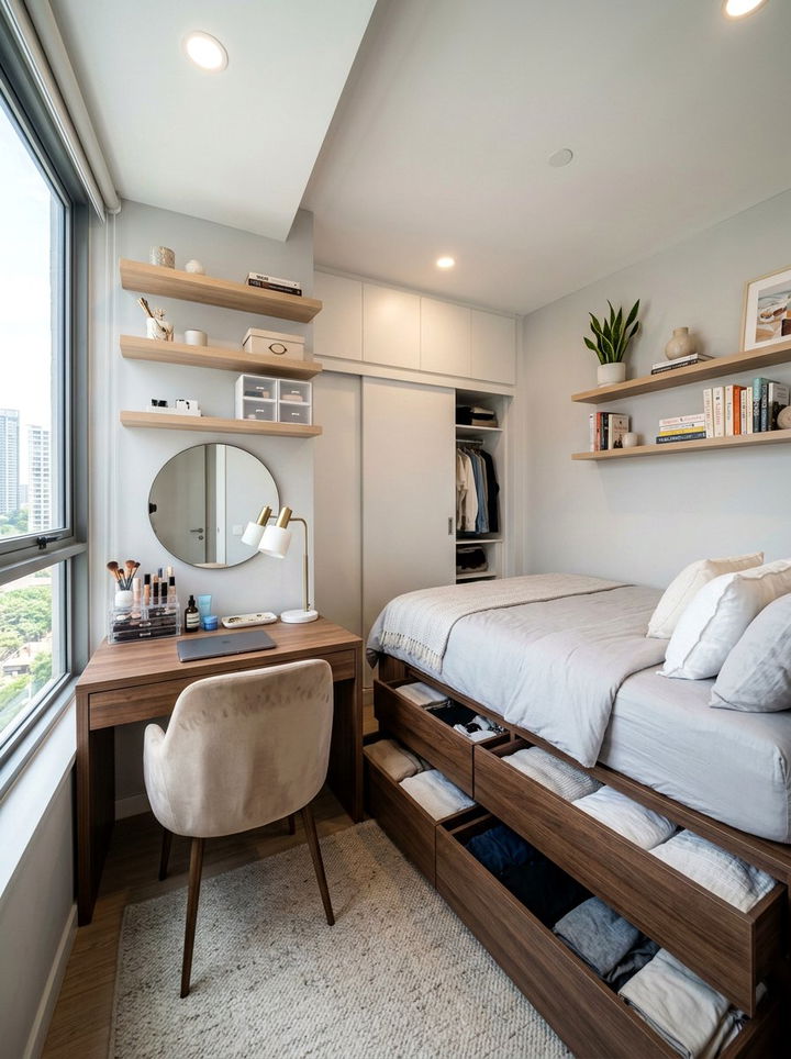 Smart condo bedroom storage - 30 condo bedroom ideas